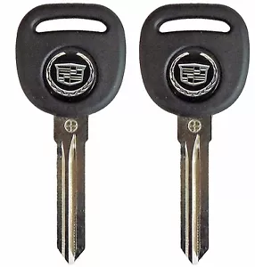 2 Cadillac Transponder Chip Keys with logo Circle Plus Grv 93 - Picture 1 of 1