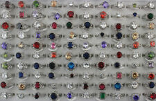 35pcs Wholesale Lots Mixed Charm Cubic Zirconia Clear Rhinestone Lady's Rings