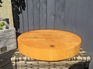 HEAVY CHUNKY VINTAGE END GRAIN RUSTIC CHOPPING BUTCHERS BLOCK APOLLO HEVEAWOOD - Picture 1 of 11