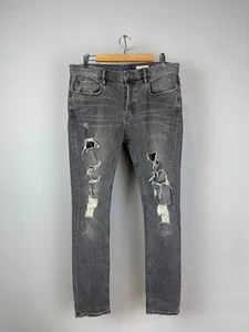 All Saints Jeans Cigarette Gray Distressed Denim Slim Men's 32 Size - Picture 1 of 8