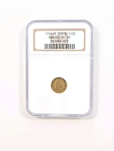 1744 JA Madrid Spain 1/2 Escudo Gold Coin NGC VF30 - Picture 1 of 4
