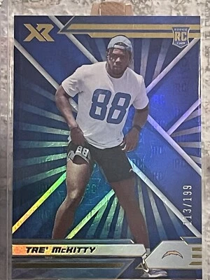 2021 Panini XR RC #168 Tre' McKitty  Blue #/199 Rookie Los Angeles Chargers - Image 1 of 3