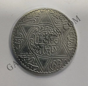Marruecos Sultanato de AbdelAziz 1320 1 Rial (10 Dirhams 1903) ceca Londres - Imagen 1 de 2