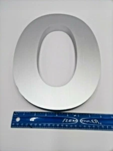 New 12"X 1" thick Heavy Cast aluminum brushed finish Helvetica "O" w/ template - Picture 1 of 7