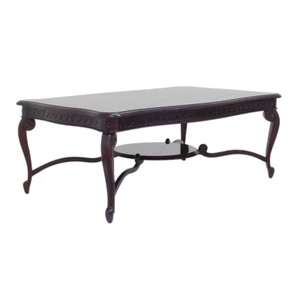 Solid Mahogany Wood Hand Carved Large Coffee Table Antique Reproduction - Picture 1 of 4