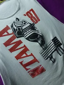 RARE VINTAGE LOGO TAMA '87 Raw Cutaway Muscle Tee T-Shirt Babydoll - Picture 1 of 5