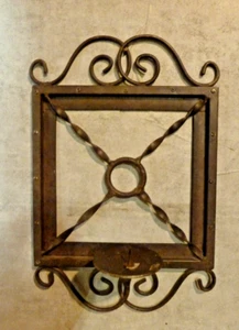 WROUGHT IRON WALL SCONCE CANDLE HOLDER19.5" X 12.5" ORNATE BRONZE COLOR - Picture 1 of 2