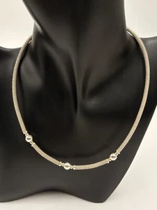 STERLING SILVER 925 TOGGLE 16" CHOKER NECKLACE 3.8 mm wide 14.8g - Picture 1 of 8