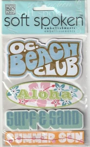 RARE! MAMBI Soft Spoken 3D stickers SURF AND SAND Theme 93639 Fast FREE Ship! - Picture 1 of 1