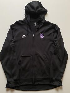 Adidas Northwestern Wildcats Hoodie Mens Medium Black Full Zip Sweatshirt NCAA