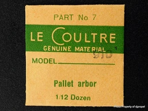 Jaeger LeCoultre Pallet Arbor Cal 910 Part # 714 (7) New Old Stock - Picture 1 of 2