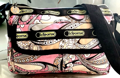 Bolso de Mano Tokidoki LeSportsac Rosa Paisley Ajustable 9x6 Multi Bolsillo Arco Iris Cremallera Foto 1 de 4