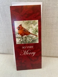 Northern Cardinal Merry Christmas Winter Holiday Wishes Blessing Greeting Card - Picture 1 of 5