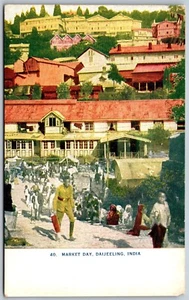 Vtg Daijeeling India Market Day View Post Card Postcard - Picture 1 of 2