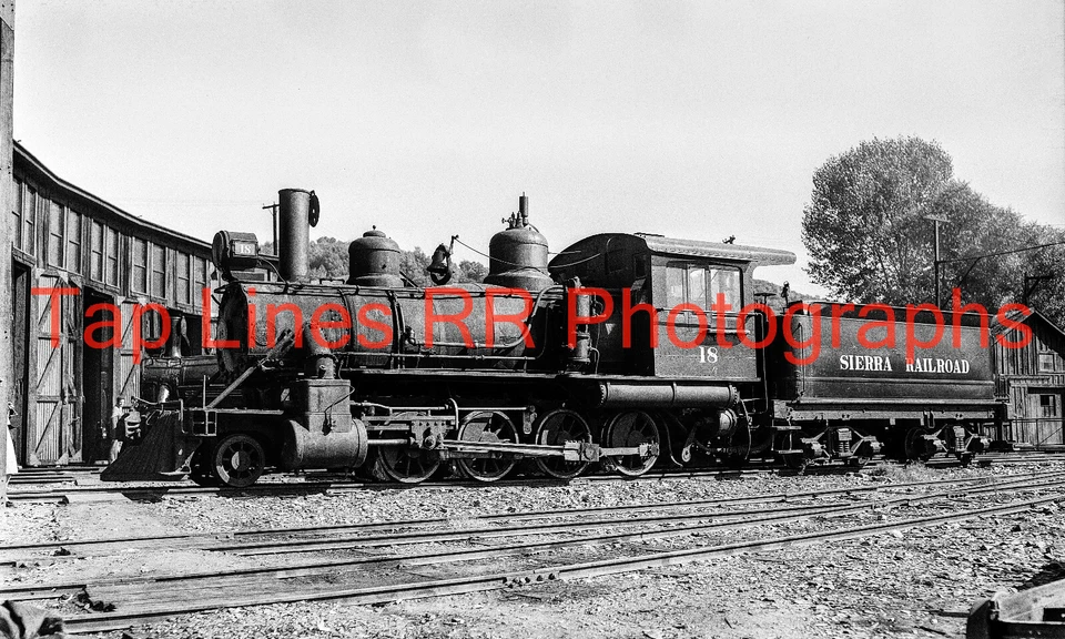 Sierra RR #18 2-8-0 Jamestown CA 8-27-1952 by G M Best New 5x8 Photo - Image 1 of 1