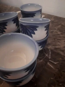 NEW 9 Vintage Blue And White Porcelain Individual Salt Cellars JAPAN open salts - Bild 1 von 6