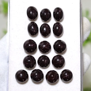 Lote de 16 estrellas nocturnas ~ granate estrella natural sin tratar 9,5 mm-11 mm cabujón piedras preciosas - Imagen 1 de 11