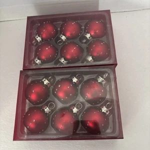 2 Boxes - 12 Total Crate & Barrel Placecard Holders Christmas Red Round Ornament - Picture 1 of 7