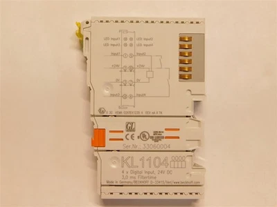 Beckhoff KL1104 4 Channel Digital Input Terminal Module 24VDC Brand New