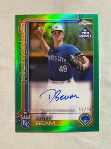 2025 Topps Pro Debut Chrome Green Refractor Drew Beam Auto /99 #PDC-144 Royals - Picture 1 of 2
