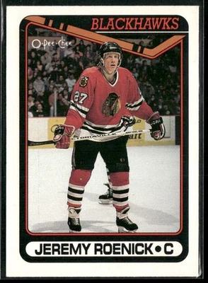1990-91 O-Pee-Chee Jeremy Roenick RC #7 Chicago Blackhawks - Image 1 of 2
