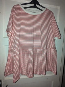 New Look Curve Red And White Ladies Top Size 22 - Picture 1 of 3