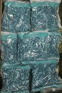 Crinkle Cut Paper Blue/Iridescent Easter Basket Shredded Gift Box Filler 6 Bags - Picture 1 of 6