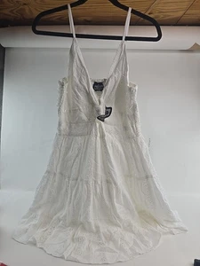 Angie prendisole donna bianco a strati Peekaboo taglia L spaghetti spalline regolabili - Foto 1 di 13
