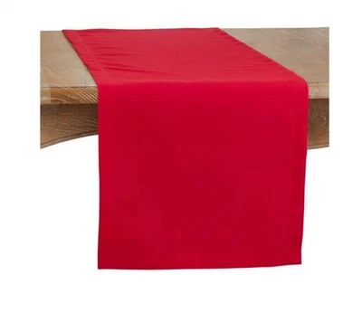 SARO LIFESTYLE RED CASUAL EVERYDAY OBLONG CHRISTMAS TABLE RUNNER 72" x 16" NEW - Image 1 of 4
