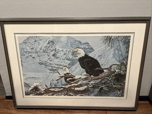 Gerahmt - Ron Parker signiert "Adler in den Kiefern" # 822/950 (1988) RAR - Bild 1 von 9