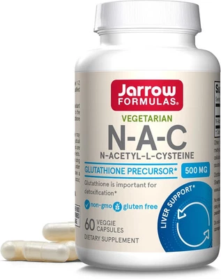 Jarrow Formulas® N-A-C 500 mg, suplemento dietético, apoyo antioxidante para el hígado Foto 1 de 4