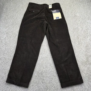 VINTAGE Dockers Corduroy Pants Mens Relaxed Fit 34x30 Brown Pleated Cuffed NEW - Picture 1 of 12