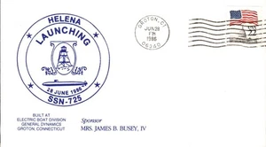 USS HELENA SSN-725 LANZAMIENTO 28 DE JUNIO 1986 GROTON CT CACHÉ NAVAL - Imagen 1 de 1