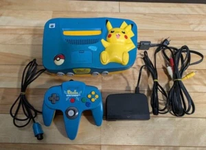 Nintendo64 Pokemon Pikachu Console Blue Edition Controller PLAYS US GAMES Japan - Picture 1 of 2