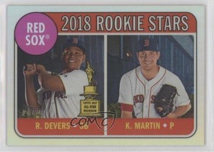 2018 Heritage Stars Chrome Refractor /569 Kyle Martin Rafael Devers Rookie RC