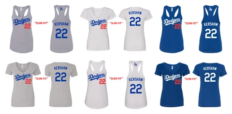 #22 Clayton Kershaw Los Angeles Dodgers Ladies' Slim Fit Deep V-Neck or Tank Top Cover