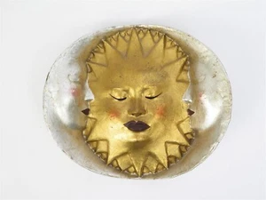 Alice Studio Atelier Italy Sun & Moon Handmade in Papier-mâché Mask 14" x 13 x 4 - Picture 1 of 11