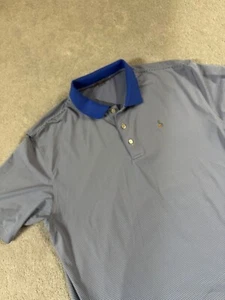 Polo de golf Peter Millar Summer Comfort azul a rayas manga corta XL “Logo de golf” - Imagen 1 de 10