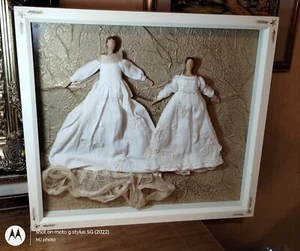MOTHER & DAUGHTER ANGEL SHADOW BOX, WALTER E. SMITHE, MADE IN USA - Picture 1 of 10