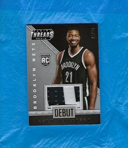 CORY JEFFERSON 2014-15 PANINI THREADS DEBUT RELIC EVENT WORN PATCH #/25 NETS !