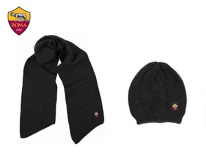 AS ROMA SCIARPA + CAPPELLO NERO BOY SIZE BY CASTELLANO OFFICIAL PRODUCT - Picture 1 of 1