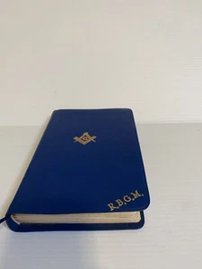 Freemasonry & The Bible H L Haywood Book Navy Blue Leatherette Vintage Religion - Picture 1 of 11