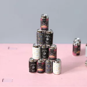 8+6pcs 1:12 Scale Dollhouse Miniature Drink Cans Beer Stickers Accessories - Picture 1 of 15