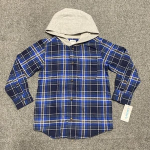 Camicia con cappuccio blu a quadretti blu Carter's Kid taglia 5/5A cotone - Foto 1 di 15