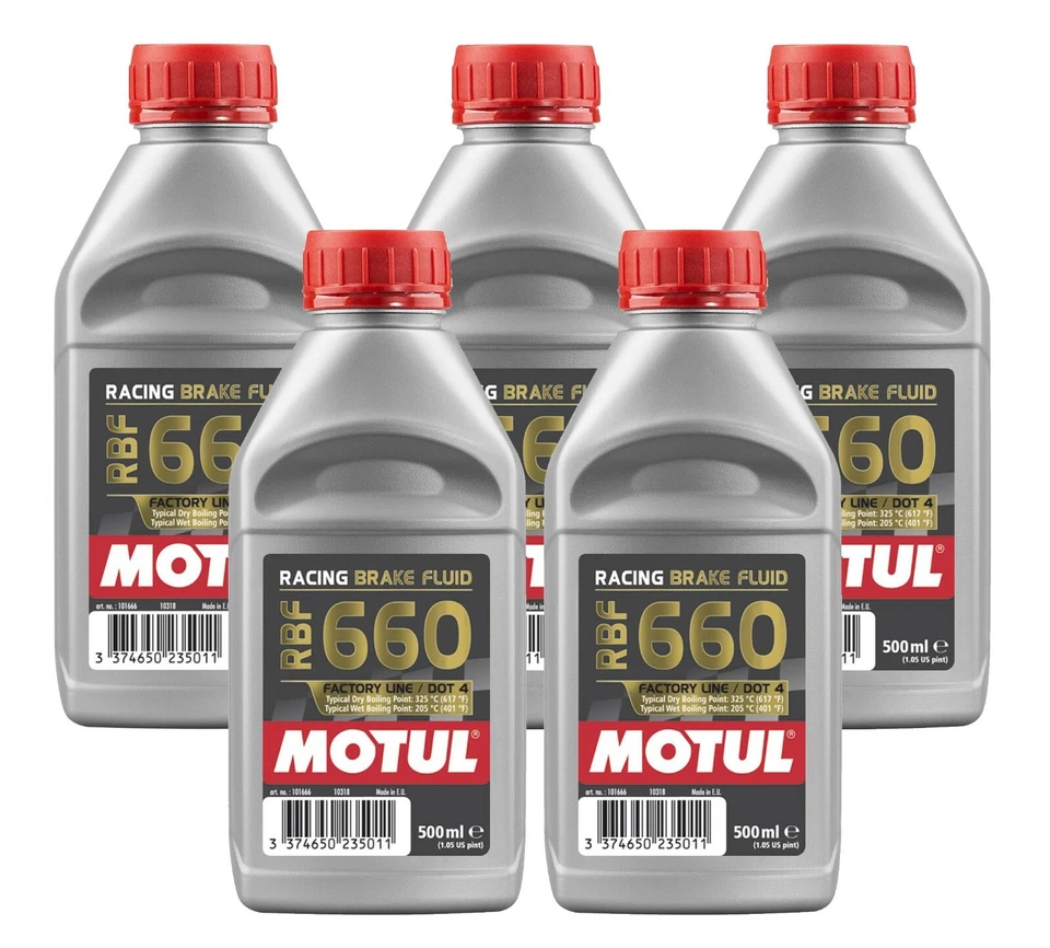Fluido de freio de corrida Motul DOT4 RBF 660 FACTORY LINE 2,5L totalmente sintético 5 x 0,5L - Imagem 1 de 1