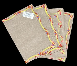 4 Peggy Walz Guest Tea Towels Hand Painted Flax Linen 13" x 18" NOS Lot of 4 - Picture 1 of 8
