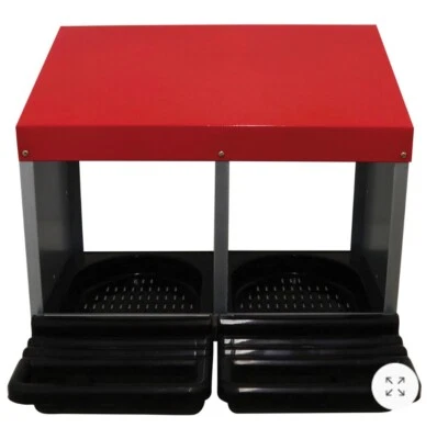 RNL RABBITNIPPLES GALVANIZED STEEL EGG ROLLOUT 2 HOLE NESTING BOX CHICKEN LAYING NEST RED