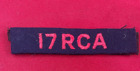 Ww2 17Th Royal Canadian Artillery Embroidered Cloth Shoulder Title