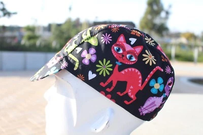 GORRA CICLISMO GATITO CAT hecha a mano en USA talla S/M/L Foto 1 de 4