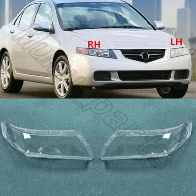 A Pair LH+RH Front Headlight Clear Lens Cover +Lens Cap For Acura TSX 2004-2008 - Image 1 of 4